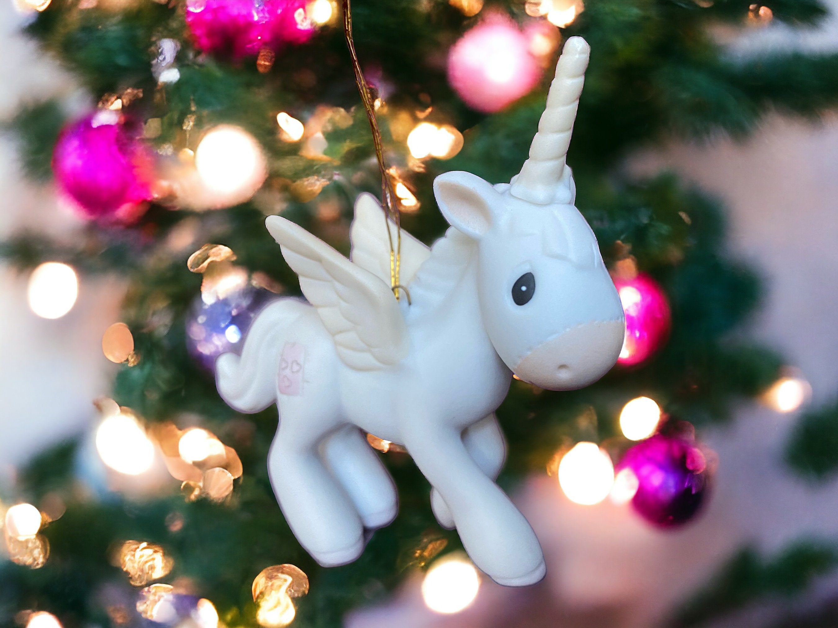 Unicorn Precious Moments Vintage Figurine Enesco Christmas