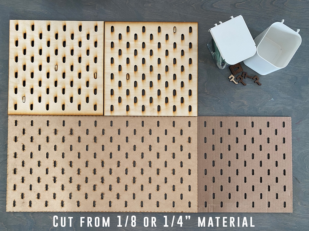Slotted Pegboards - Digital Laser Cut File (IKEA SKÅDIS Compatible ...