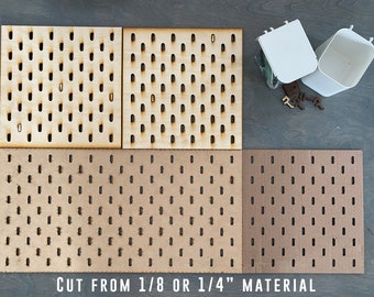 Slotted Pegboards - Digital Laser Cut File (IKEA SKÅDIS compatible) - Glowforge Ready
