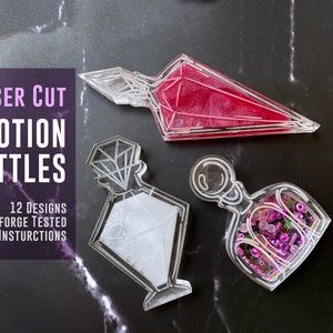 Laser Cut Potion Shaker Bottles - 12 Designs | Detailed Instructions (DIGITAL FILES - Glowforge Ready)
