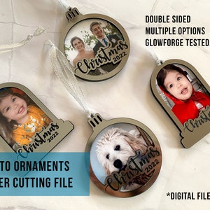 Holiday Photo Ornament Laser Cut File | Digital File, Great for Glowforge (updated for 2023)