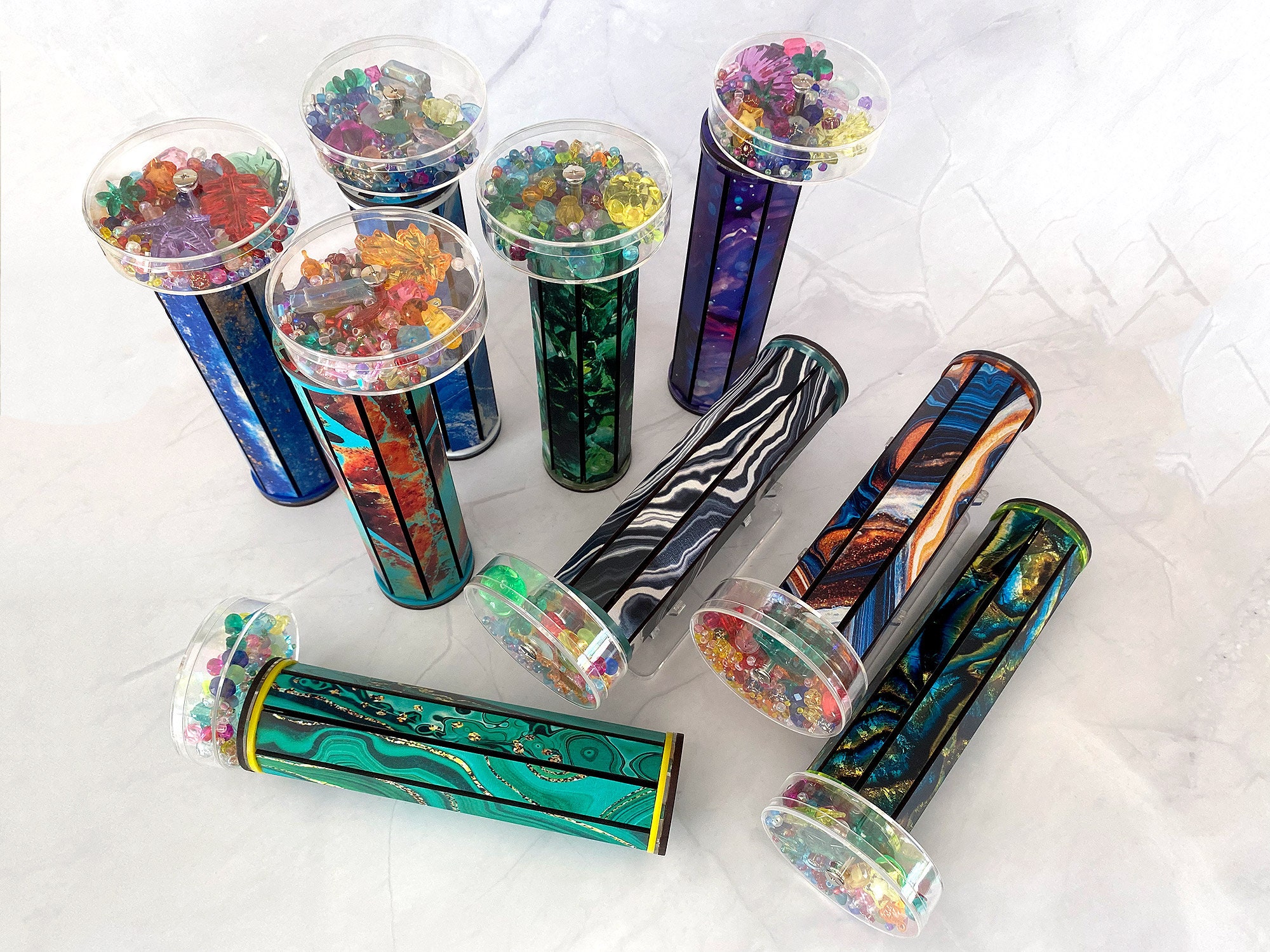 Patterned Kaleidoscope With Refillable Wheel (as a DIY Kit or