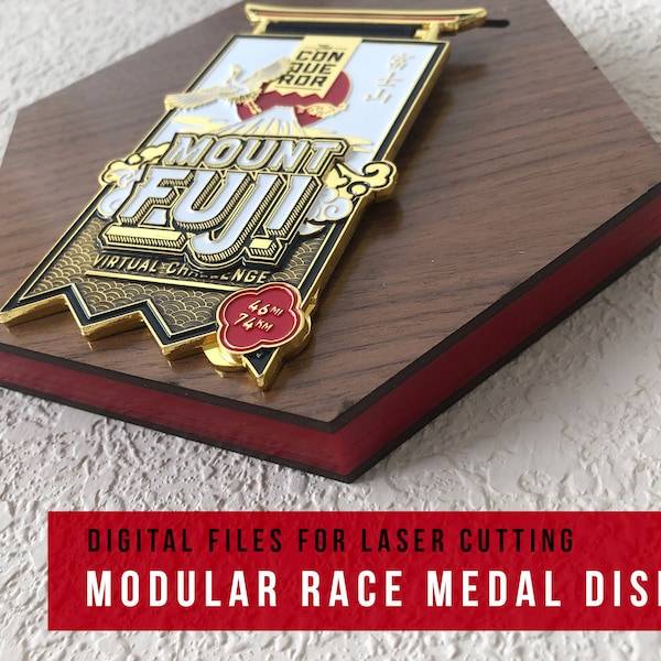 Modular Race Medal Display - Hexagon Shape - Laser Cut Files - DIGITAL DOWNLOAD
