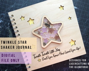 Twinkle Star Shaker Journal ARCHIVOS DIGITALES para corte por láser Glowforge