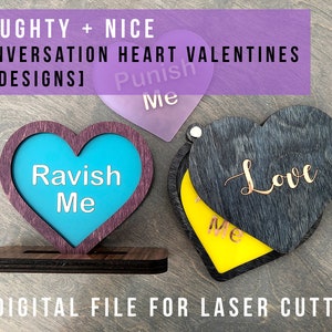 Naughty & Nice Conversation Heart Valentines *DIGITAL FILE for Laser cutting / Glowforge*