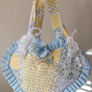 Heart shaped tote bag handmade