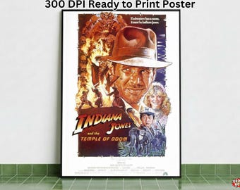 Indiana Jones Raiders of the Lost Ark (1981) Minimalist Movie Poster | Retro 80s Wall Art, Vintage Cinema Gift | Digital Download