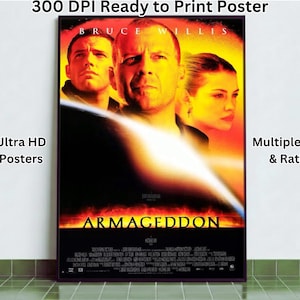 Póster de Armagedón, póster de película, póster digital, decoración vintage, póster de película imprimible, descarga digital