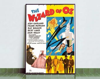 The Wizard of Oz Poster, Vintage Movie Poster Digital Download, Classic 1939 Film Wall Art, Retro Home Decor, Dorothy Poster Art Print