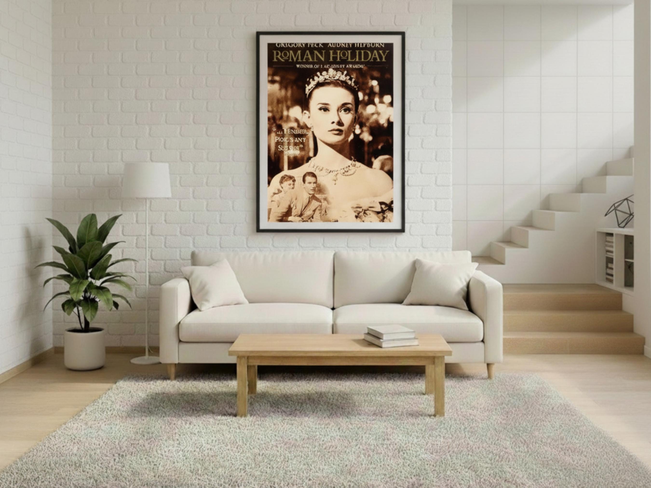 Roman Holiday (1953) Vintage Movie Poster | Audrey Hepburn Mid-century ...