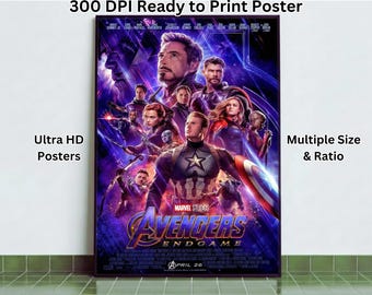 Avengers Endgame Poster | Poster bestaunen | Superheld Poster | Digitaler Download | Avengers Druck | Rächer Dekor | Avengers Endgame Kunst