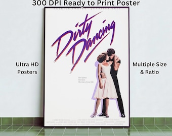 affiche de danse sale | Affiche de film esthétique en téléchargement numérique | Décoration murale rétro des années 80 | Décoration d'intérieur rose minimaliste | Impression de danse romantique