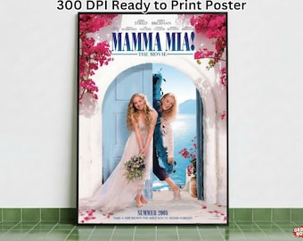 Mamma Mia! (2008) Vintage Movie Poster | Retro ABBA Wall Art, Trendy Home Decor, Digital Download, Printable Gift