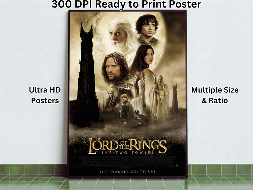 The Lord of the Rings the Two Towers Poster, Lord of the Rings Poster ...
