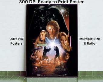 Star Wars - Episode III - Revenge Of The Sith, Star Wars Poster | Star Wars Posters Wall Art, Star Wars Png Decor | Printable Movie Poster