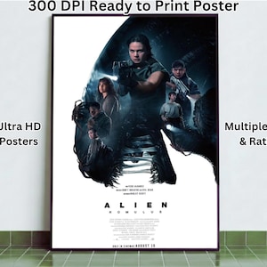 Alien Romulus Movie Poster Xenomorph Print | High Resolution Digital Download Film Art | Sci-Fi Horror Wall Art Halloween Decor