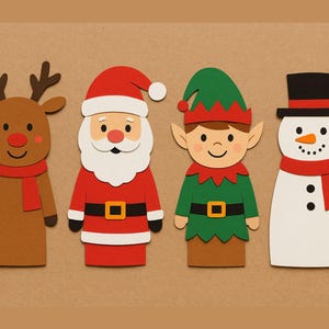 Marionetas de dedo navideñas imprimibles / Manualidad navideña para niños (PDF)