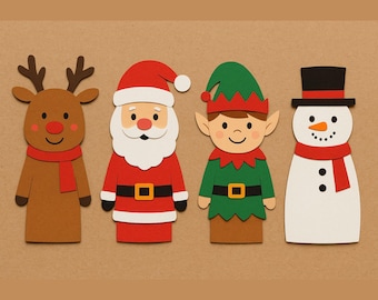 Marionetas de dedo navideñas imprimibles / Manualidad navideña para niños (PDF)