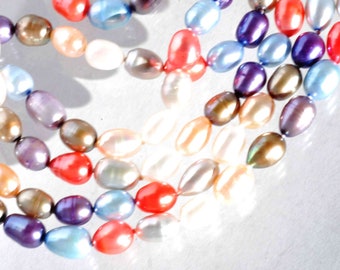 46 "Multicolor Süßwasserperle geknotete Halskette: Brautschmuck