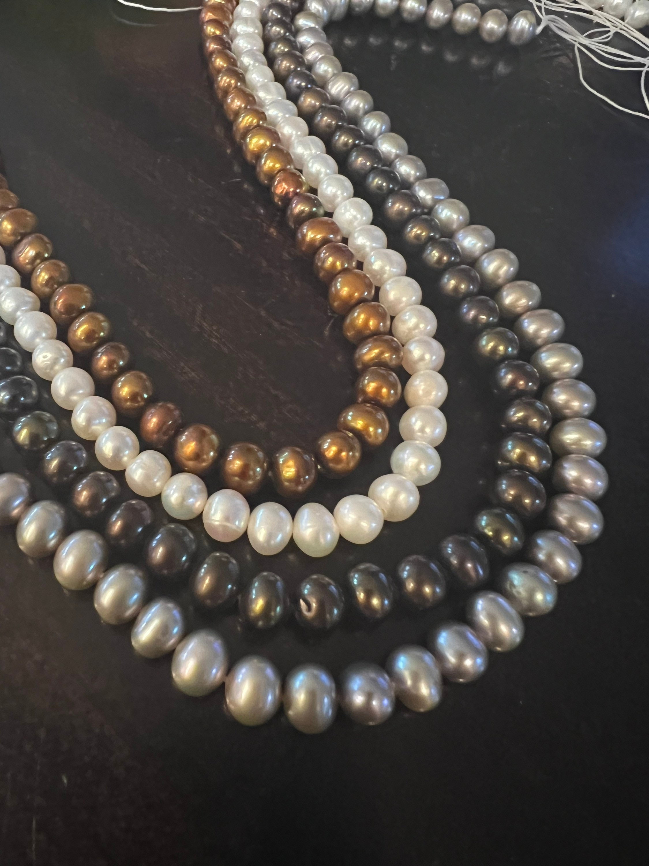 Collana Di Perle D'acqua Dolce Color Pavone Arcobaleno Da 9x10-11 - Foto 9