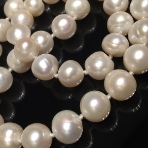 Collar de perlas naturales de agua dulce auténticas de gran tamaño de 11 a 12 mm, collar de perlas blancas marfil redondas AA, regalo clásico, envío gratuito en EE. UU. N155