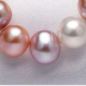 AAA Freshwater Pearl Bracelet, fine quality pearl natural purple white multiple color pearl 7-8mm round pearl-- LOVE GIFT Mother&#39;s day