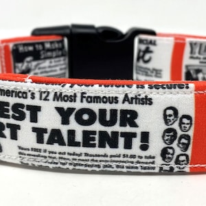 ¡Sé un artista! Collar de perro retro tamaño XS, S, M o L