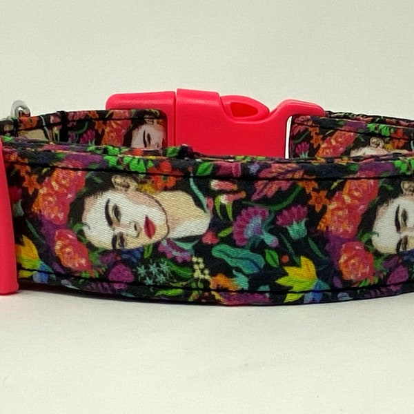 Frida Kahlo Artist Dog Collar Size XS, S, M, L or XL