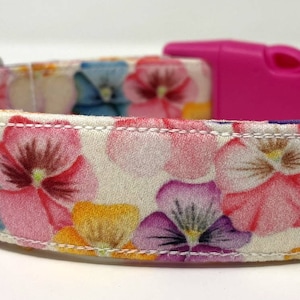 Pansy Dog Collar Size XS, S, M, L or XL