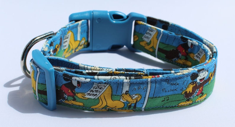 Mickey &amp; Pluto Cartoon Dog Collar Size Extra Small Small - Etsy