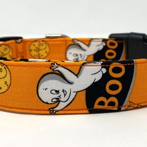 Boo! Friendly Ghost Dog Collar Size XS, S, M, L or XL