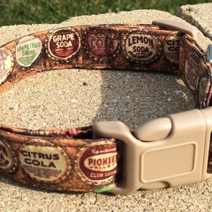 Vintage Bottle Cap Dog Collar Size XS, S, M, L