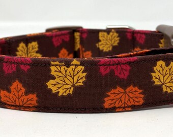 Autumn Leaves Dog Collar Size XS, S, M, L or XL