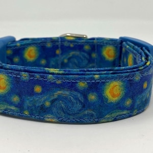 Van Gogh Starry Nights Dog Collar Size XS, S, M, L or XL