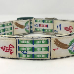Mahjong Tiles Dog Collar Size XS, S, M, L or XL