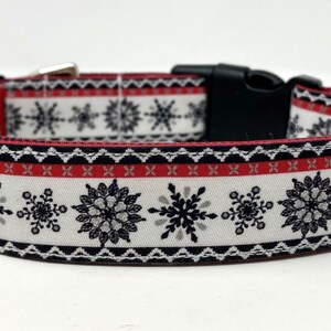Collar para perro navideño con copos de nieve, tallas XS, S, M, L y XL