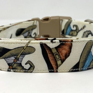 Wizards and Witches and Wands Cream Dog Collar Size XS, S, M, L or XL