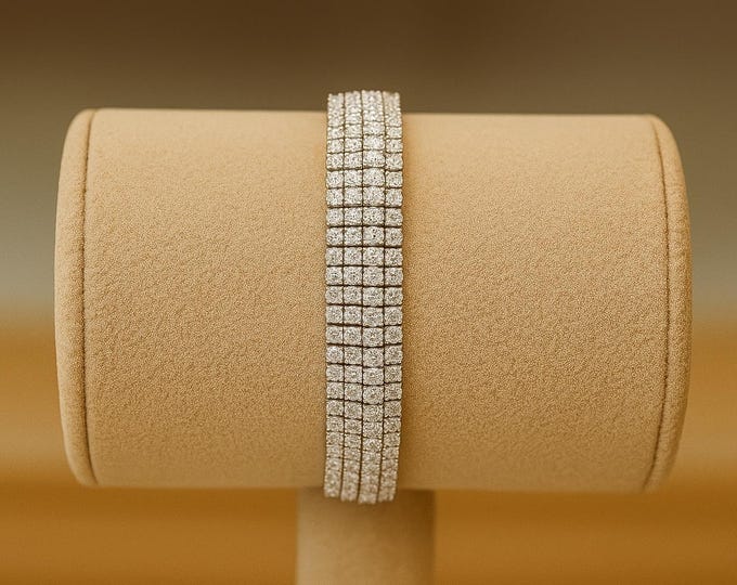 8.73 Ct Natural Diamond Tennis Bracelet 18k White Gold | Round Pave SI/H Diamonds | Luxury Fine Jewelry Anniversary Gift 7