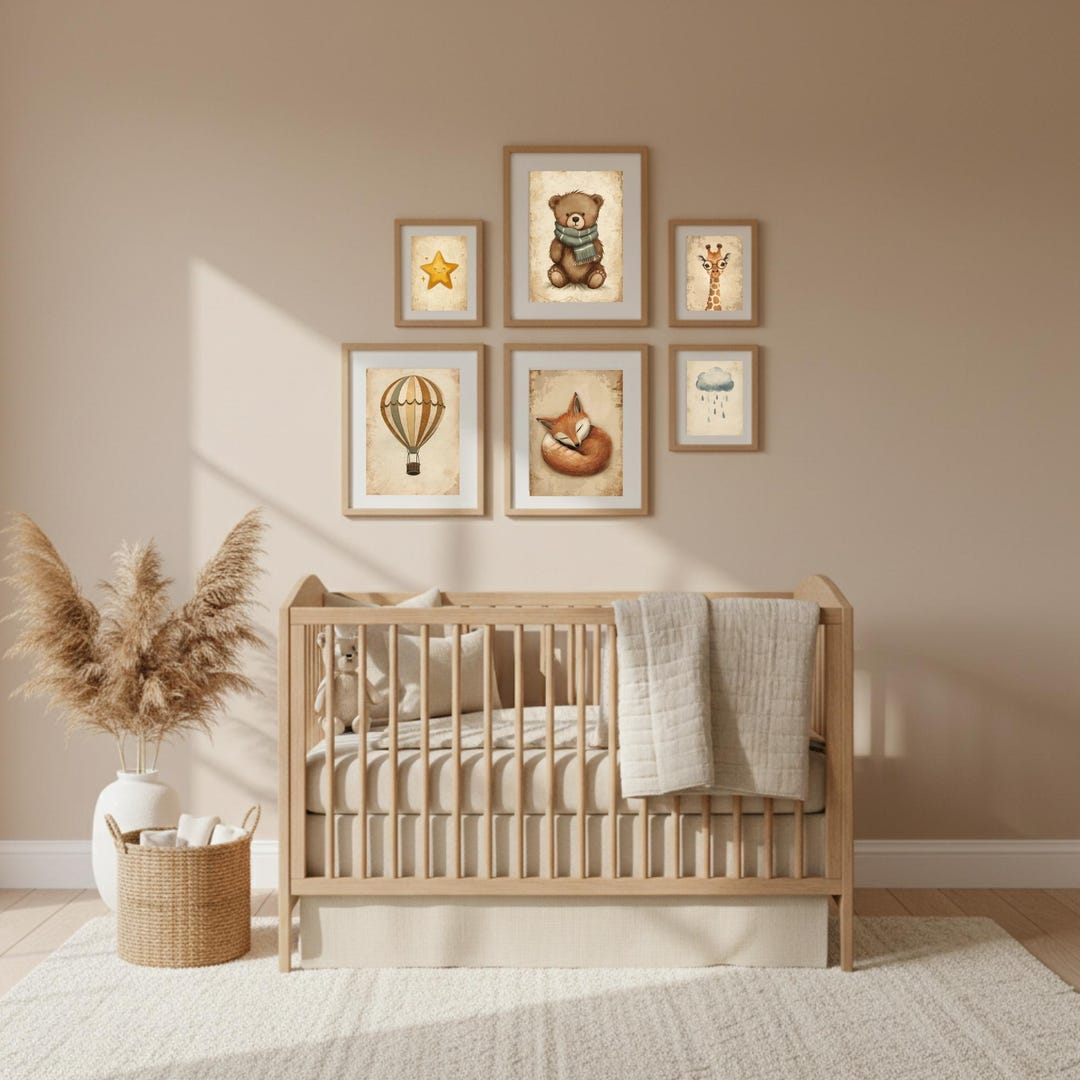 Vintage Nursery Wall Art Bundle – Set of 7 Digital Prints - Etsy