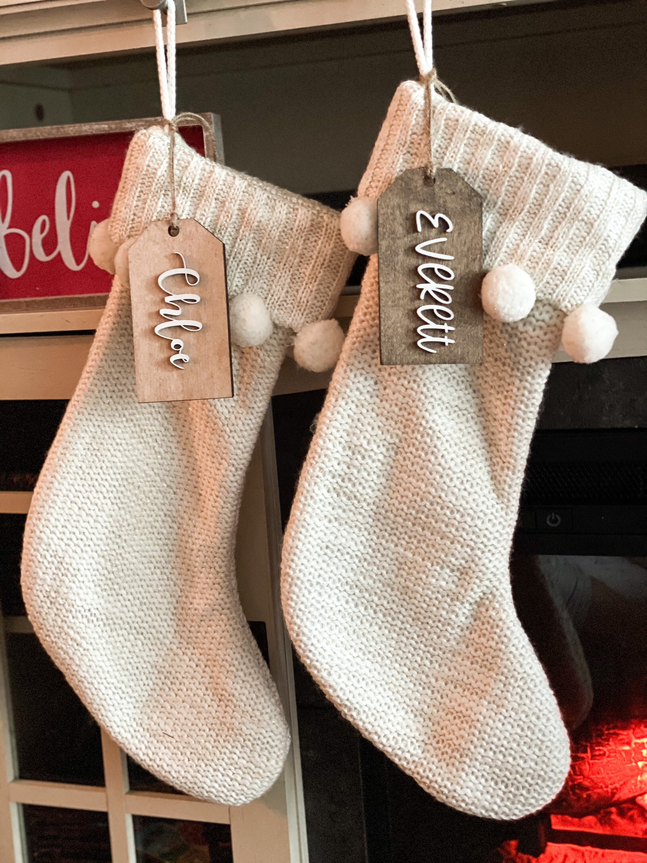 Personalized gift tag- Santa - Christmas present- holiday - Merry Chr…