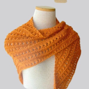PDF Knitting Pattern Knit Lace Shawl in Two Sizes/ Instant Download