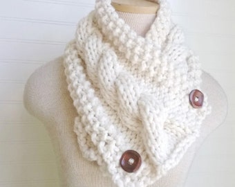 Knit Scarf, Gift for her, Gift for him, Chunky Scarf, Color Choices