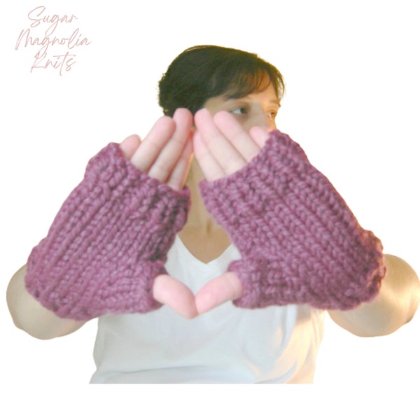 PDF Pattern Chunky Knit Hand Warmers INSTANT DOWNLOAD