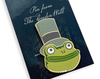 Over The Garden Wall - Singer Frog - Wirt Greg Rock Hard Enamel Gold Cast Lapel Pin Locking Clutch with FREE STICKER Kawaii Cartoon Fa