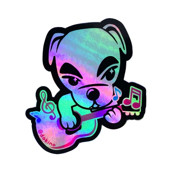 Holographic KK SLIDER - Animal Crossing Vinyl Waterproof Sticker Kawaii Nintendo Switch Game Fanart