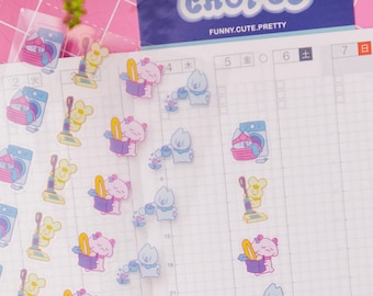 CHORES - funny.cute.pretty set stickervellen planner