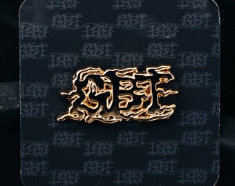 GANBATTE “GxBxT” Gold Pin - New York City Graffiti Street Skate Lifestyle Tattoo Brand Invisible NYC Hard Enamel Pin