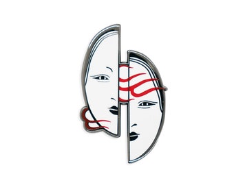 MIRROR - Japanese Tattoo Pin - Limited Edition Collaboration Monica Motta x Dokino - Double Face ReflectionTattoo Design - Feminine Ink