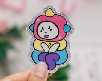 Cute Bee and Puppycat Grumpy Boss STICKER! Waterproof Weatherproof Vinyl Sticker Kawaii Cartoon Fanart by Dokino