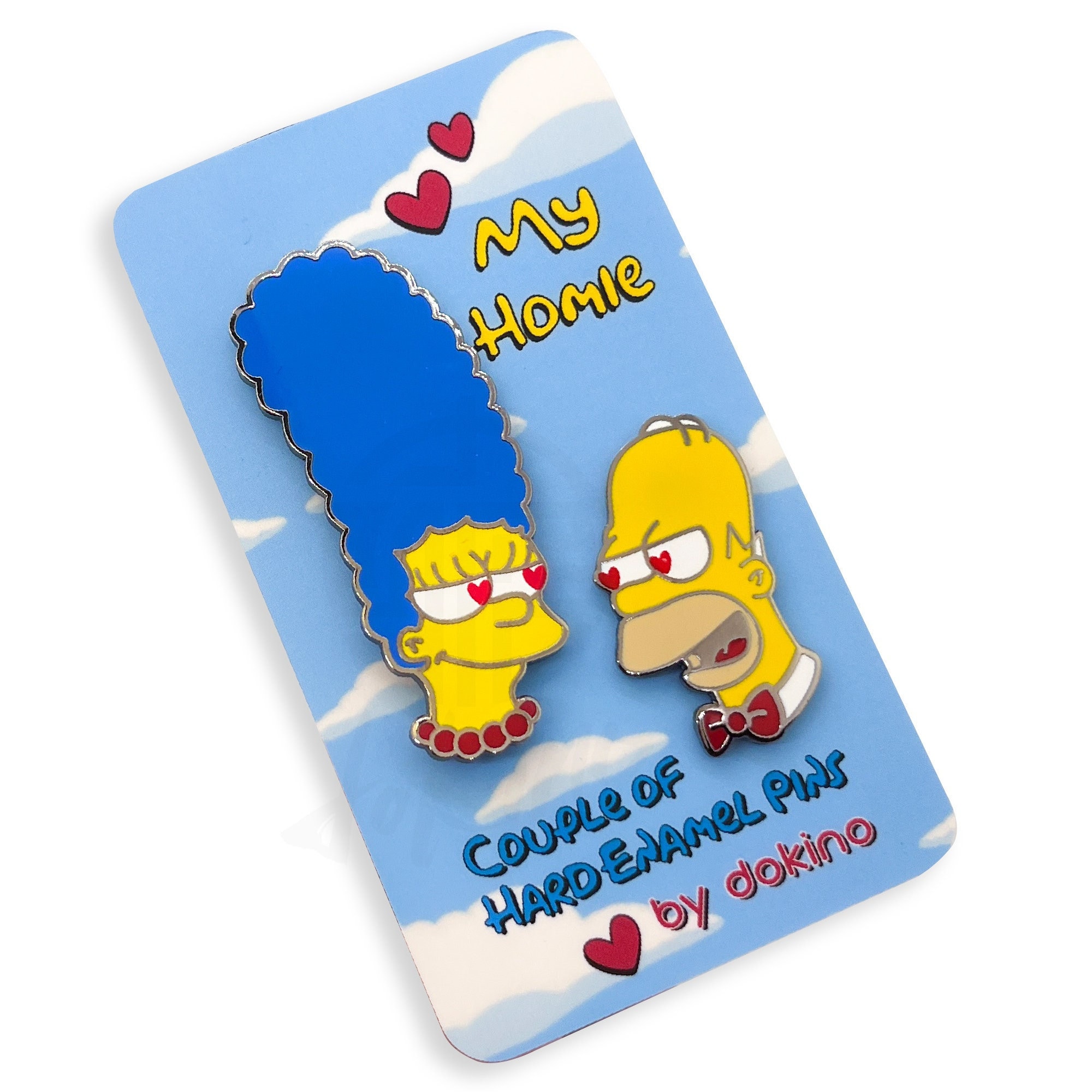 The Simpsons MARGE and HOMER SIMPSON Enamel Couple Matching 2 Pins Fanart  Limited Edition Cute Adult Animation Family Couple Mom Dad Pin -  Norway